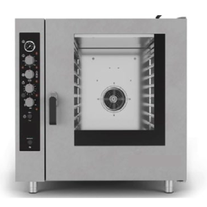 Il forno per gastronomia a gas S20EG-M, targato Giavazzi, è progettato per garantire cotture uniformi e risultati impeccabili, rendendolo ideale per cucine professionali e attività di ristorazione. Grazie alla sua versatilità, permette di eseguire cotture combinate a convezione e vapore diretto, offrendo prestazioni elevate per una vasta gamma di preparazioni. Dotato di comandi manuali intuitivi, il forno S20EG-M consente una regolazione semplice e precisa delle impostazioni, garantendo un controllo totale durante la cottura. La camera di cottura in acciaio inox AISI 304, con illuminazione interna, assicura resistenza e igiene, mentre il sistema di scarico dei liquidi integrato facilita la manutenzione quotidiana. La porta a doppio vetro e doppio scatto garantisce sicurezza e isolamento termico, migliorando l’efficienza energetica. Con una capacità fino a 20 teglie GN, rappresenta la soluzione ideale per chi cerca affidabilità, semplicità e prestazioni professionali in un forno versatile e robusto.